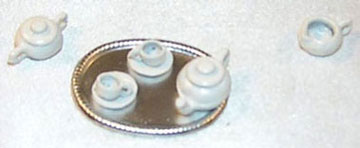 Dollhouse Miniature Toy Tea Set/White - 8Pcs
